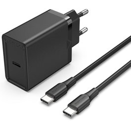 Vention Cargador de Pared FAHBF-EU 25W USB-C con Carga Rápida PD, 1 Puerto + Cable USB-C 1.5m
